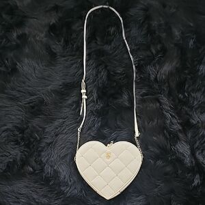 Victoria's Secret Cream Heart Crossbody Bag